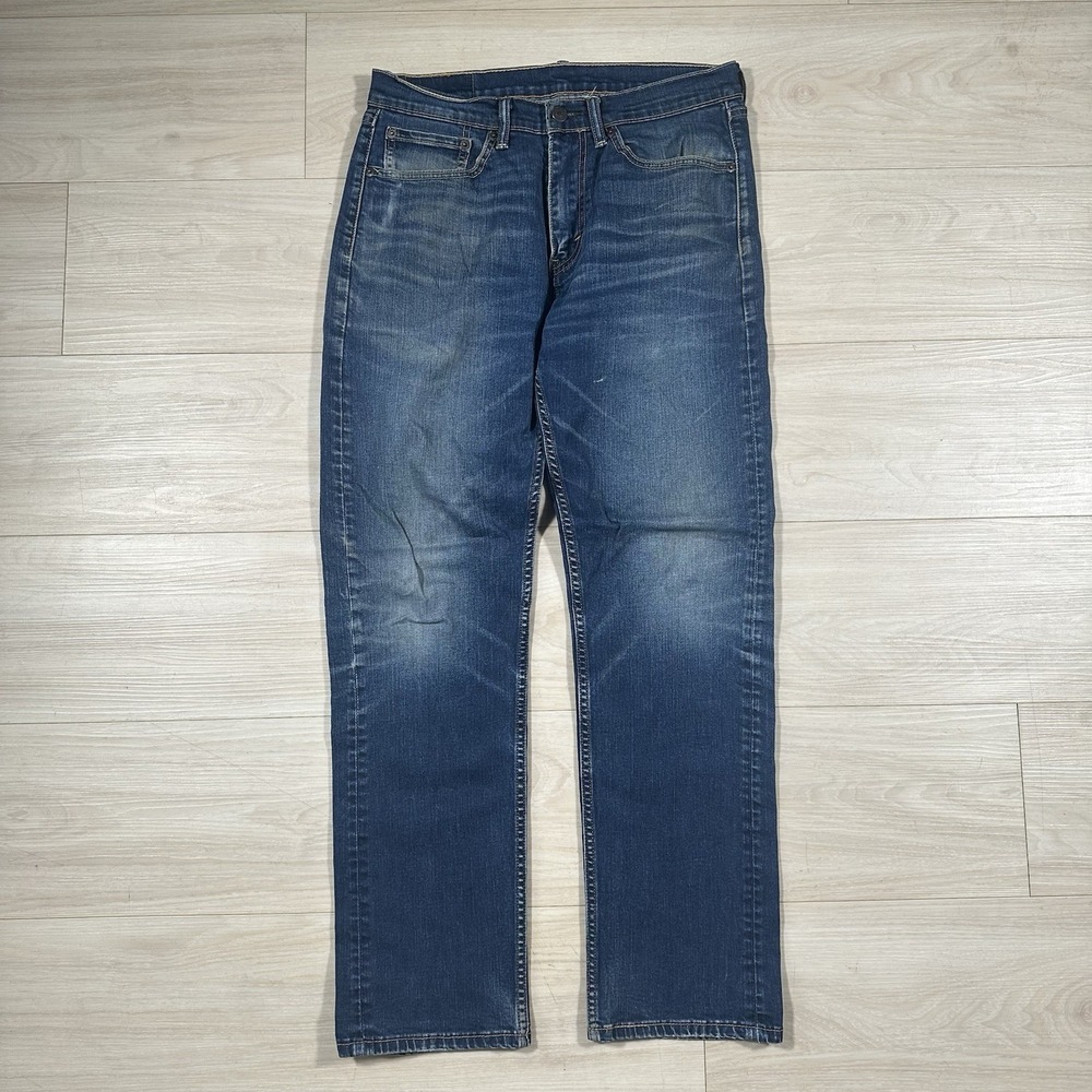 Levi's 505 Regular Fit Straight Leg Jeans Mens 31x30 Medium Wash Blue Denim
